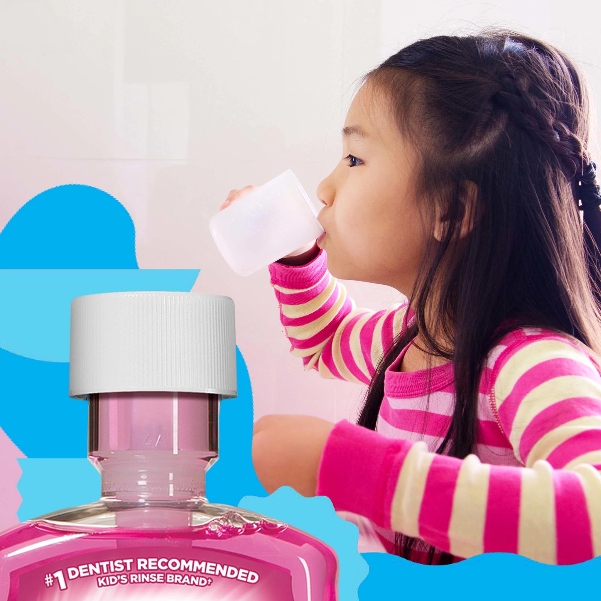 ACT Kids anticavity mouthwash bubble gum flavor scene promoting daily rinsing