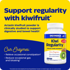 Actazin kiwifruit powder in cold-press form highlighted for digestive health.