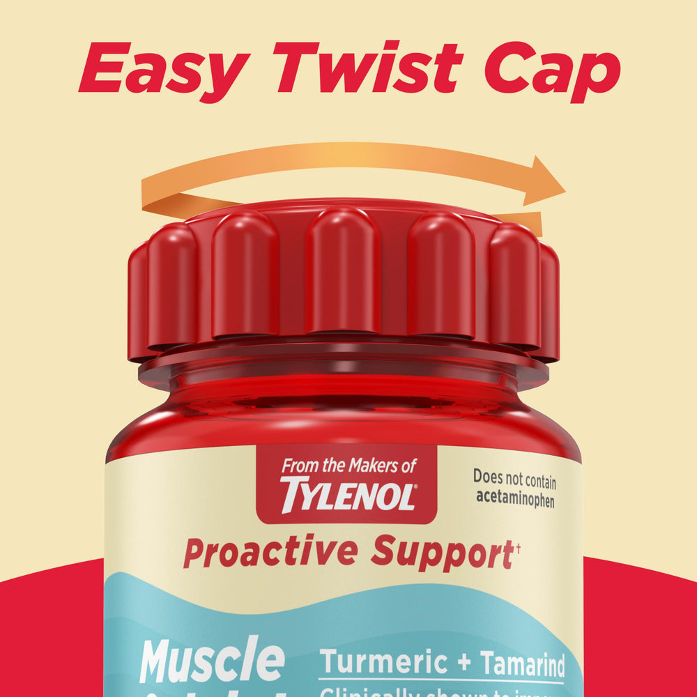 Active lifestyle scene with Tylenol Proactive Support aiding movement.