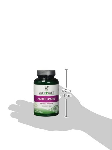 Active senior dog moving easily after the supplement