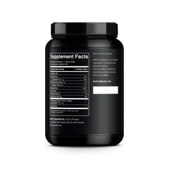 Active Stacks beef protein powder ingredients bottle, dairy-free bone broth base with collagen for joints.