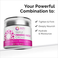Close-up texture of ACTIVSCIENCE neck firming cream for smooth skin