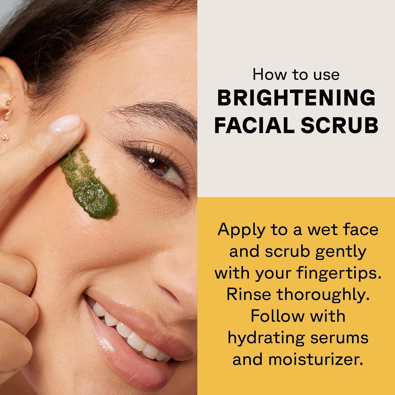 Acure Brightening Facial Scrub daily-use scene encourages a refreshing cleansing routine.