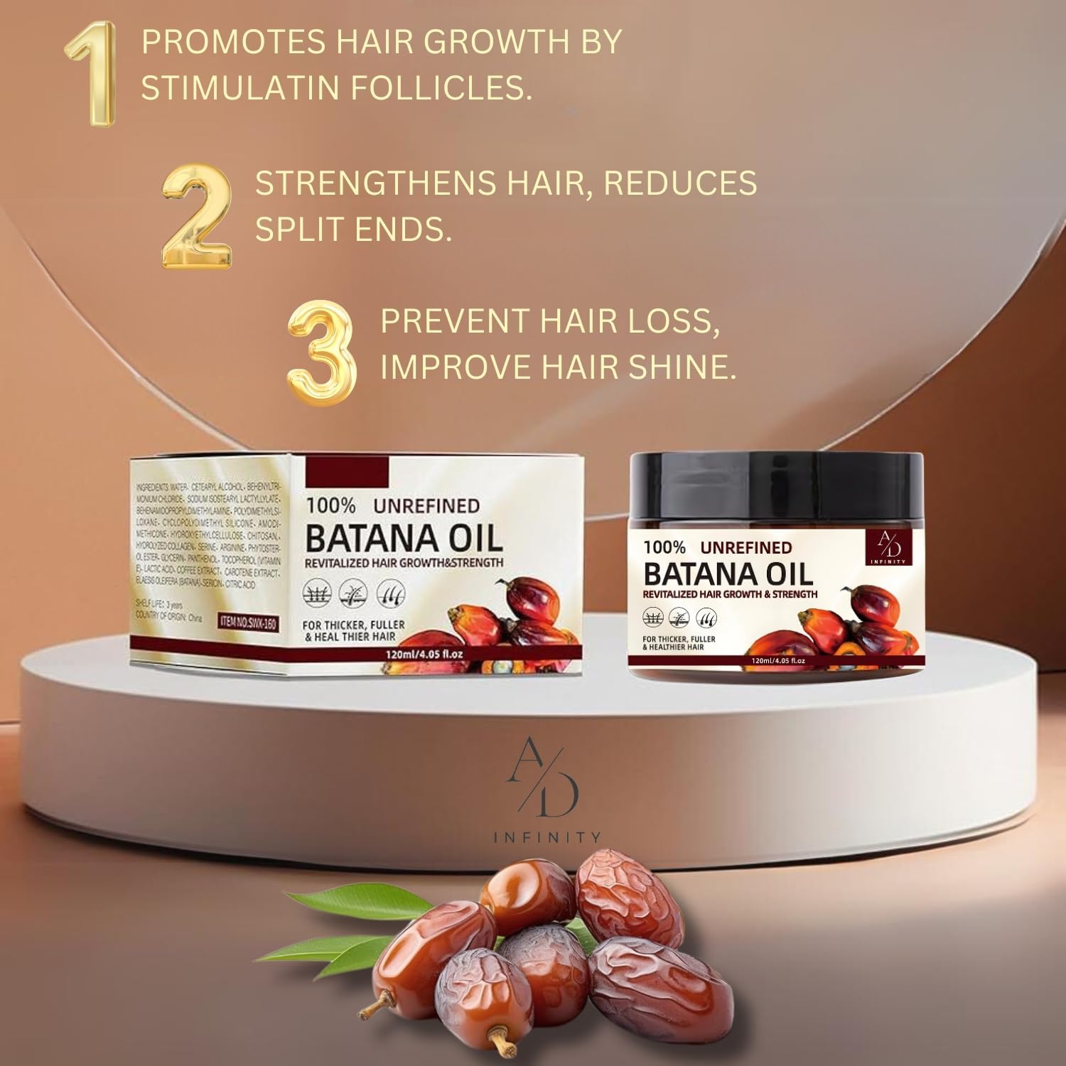 Coffee extract notes with Batana Oil offering enhanced aroma.