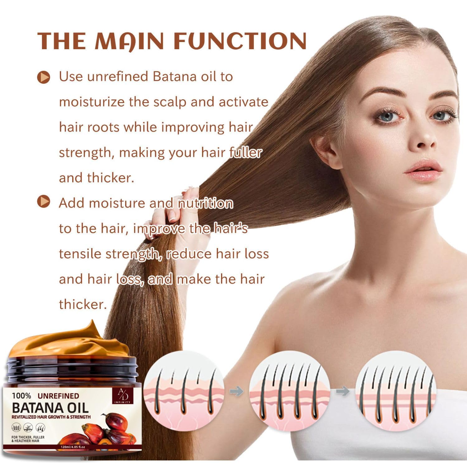 Hands applying Batana Oil to scalp for gentle nourishment.