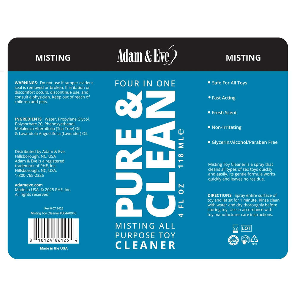 Adam & Eve USA-made formula label indicates paraben-free clean care.