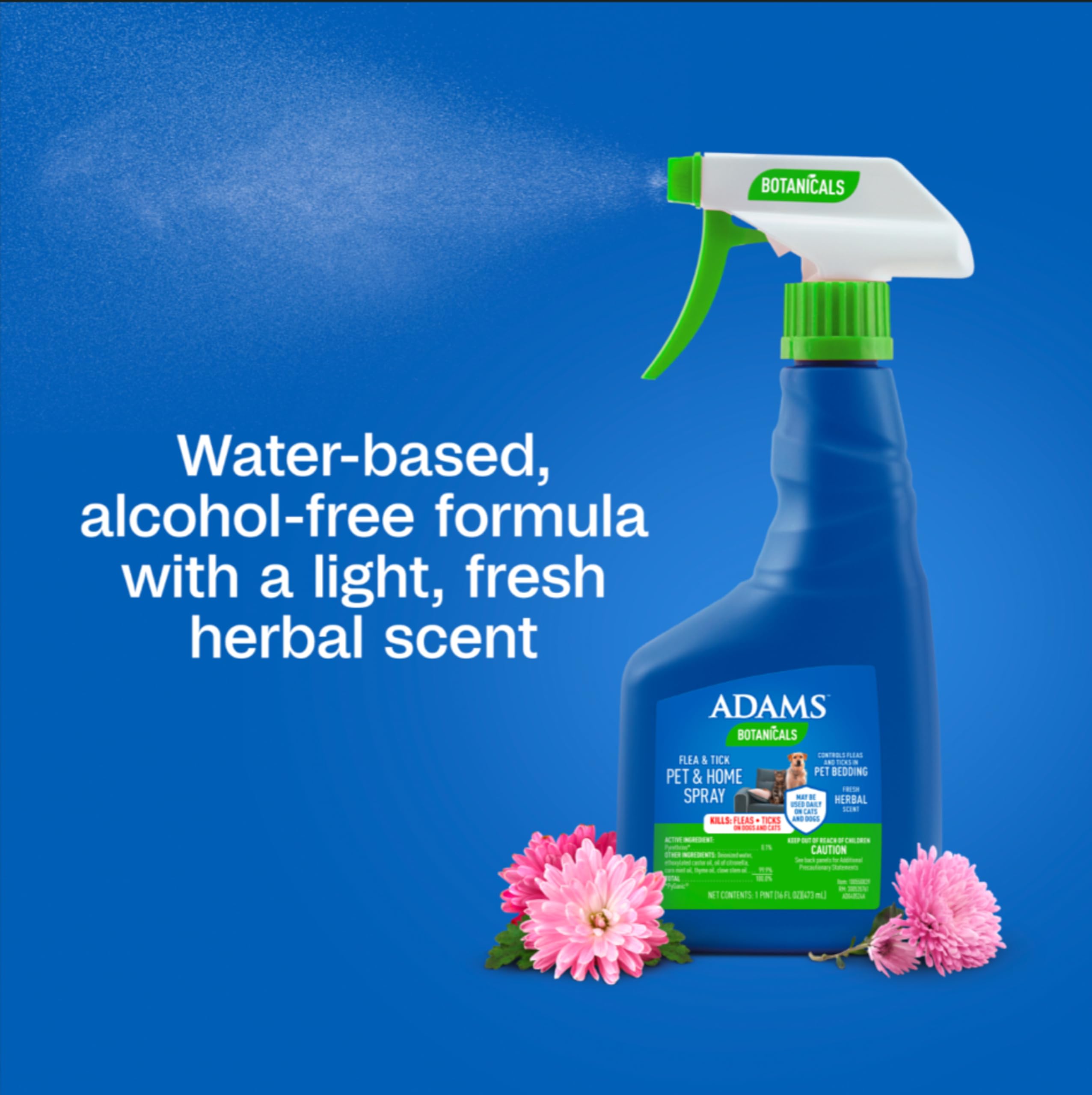 ADAMS Botanicals label close-up showing plant-based actives