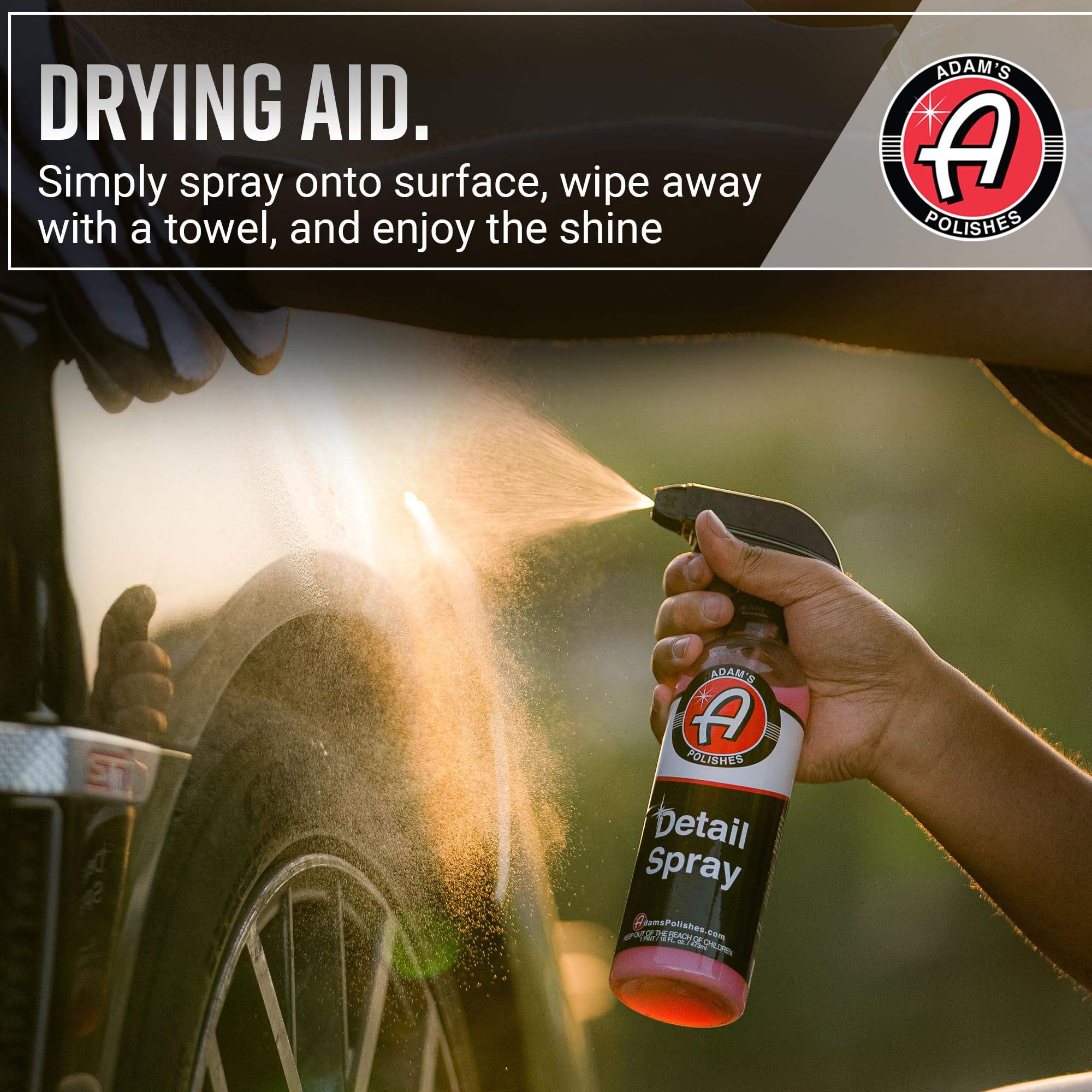 Adam's Detail Spray 2-Pack microfiber wipe for flawless results.