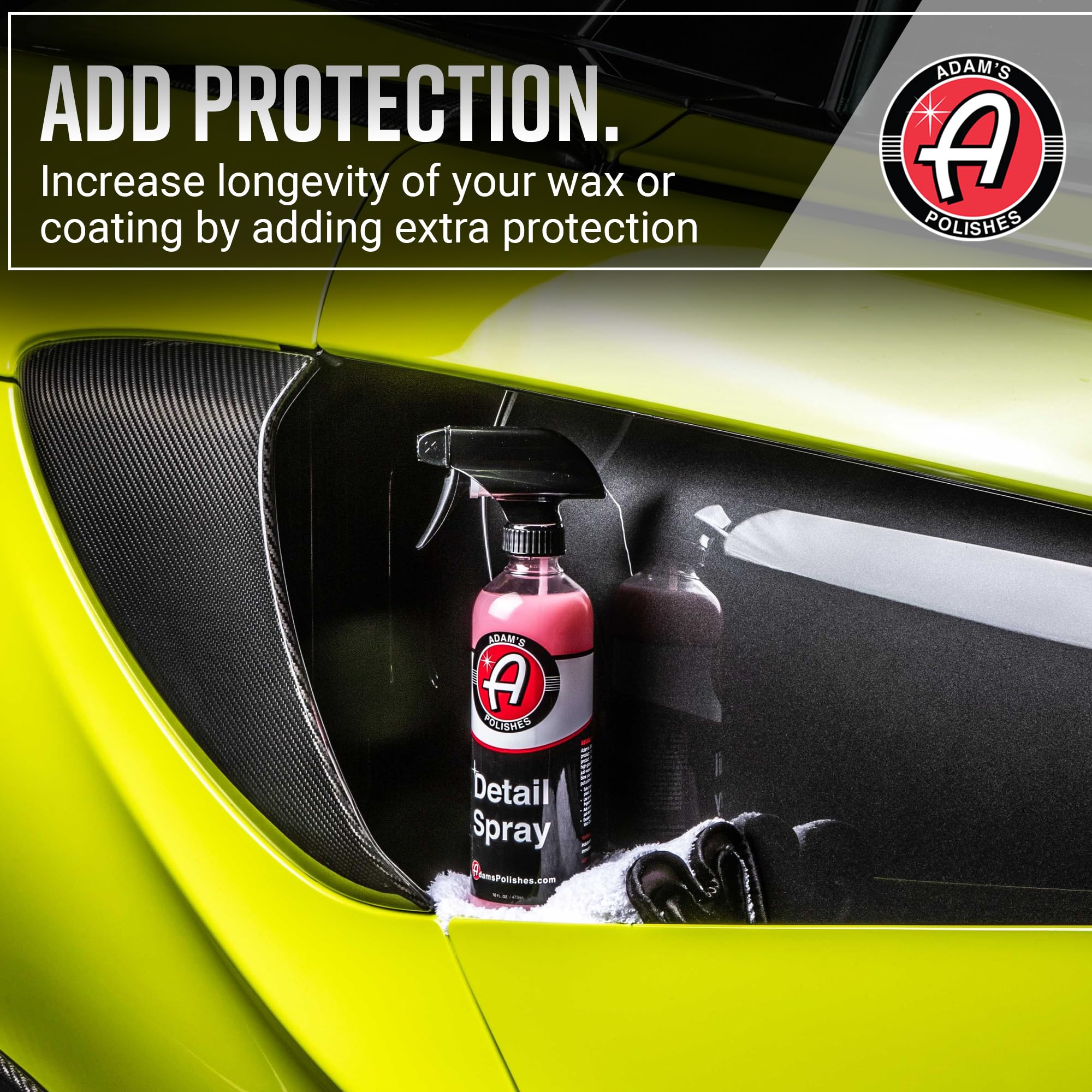 Adam's Detail Spray 2-Pack wax topping for long-lasting gloss.