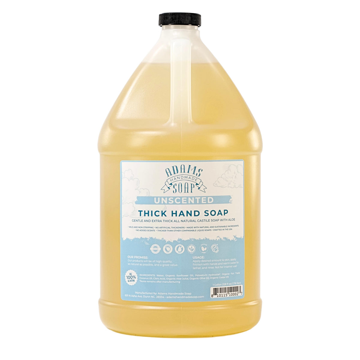 Adams Thick Castile Soap unscented bottle for long-lasting hand washing
