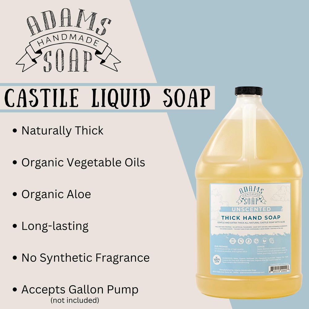 Eco friendly unscented castile soap by Adams for dilution in foaming dispensers