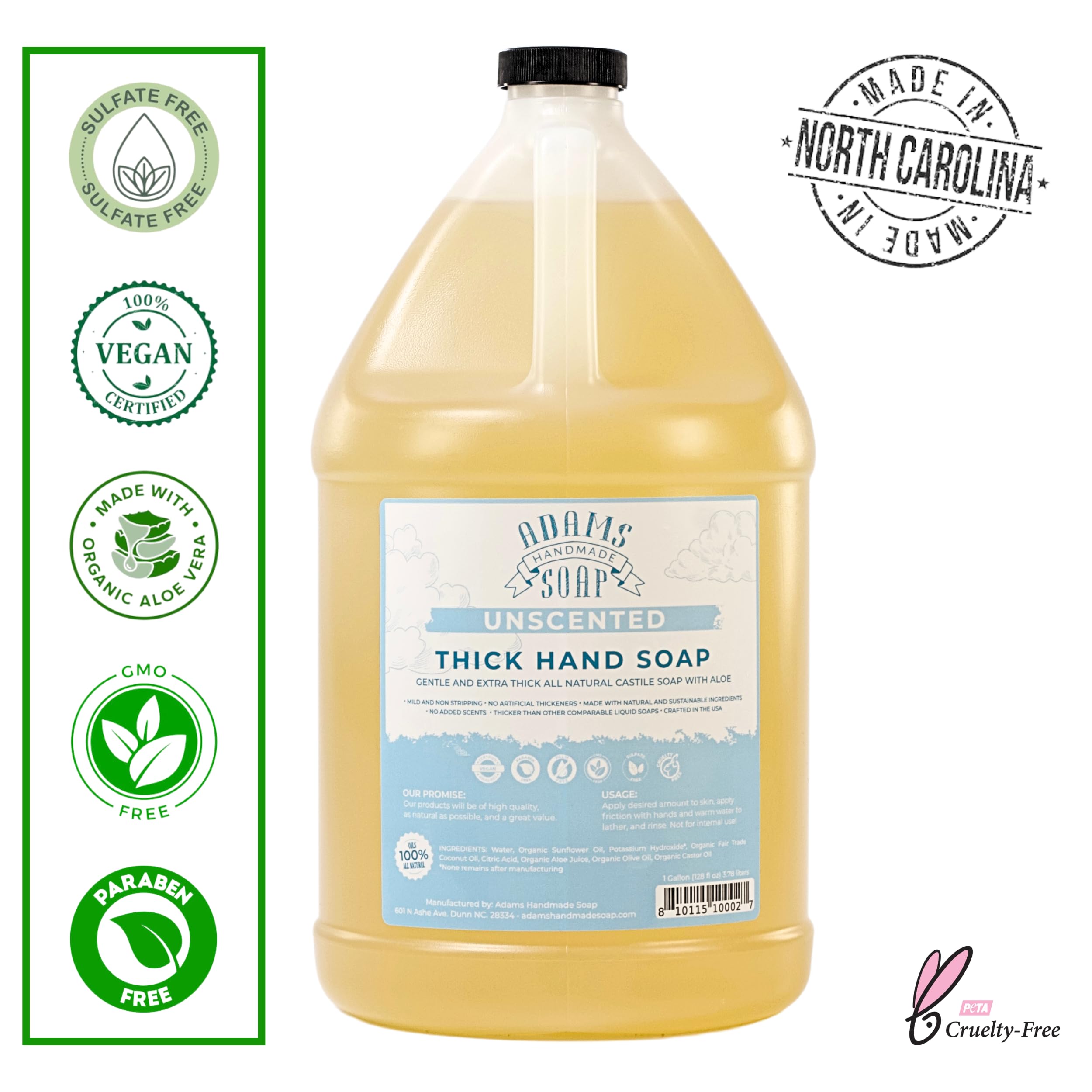 Close-up of thick unscented lather from Adams Castile soap for daily cleansing