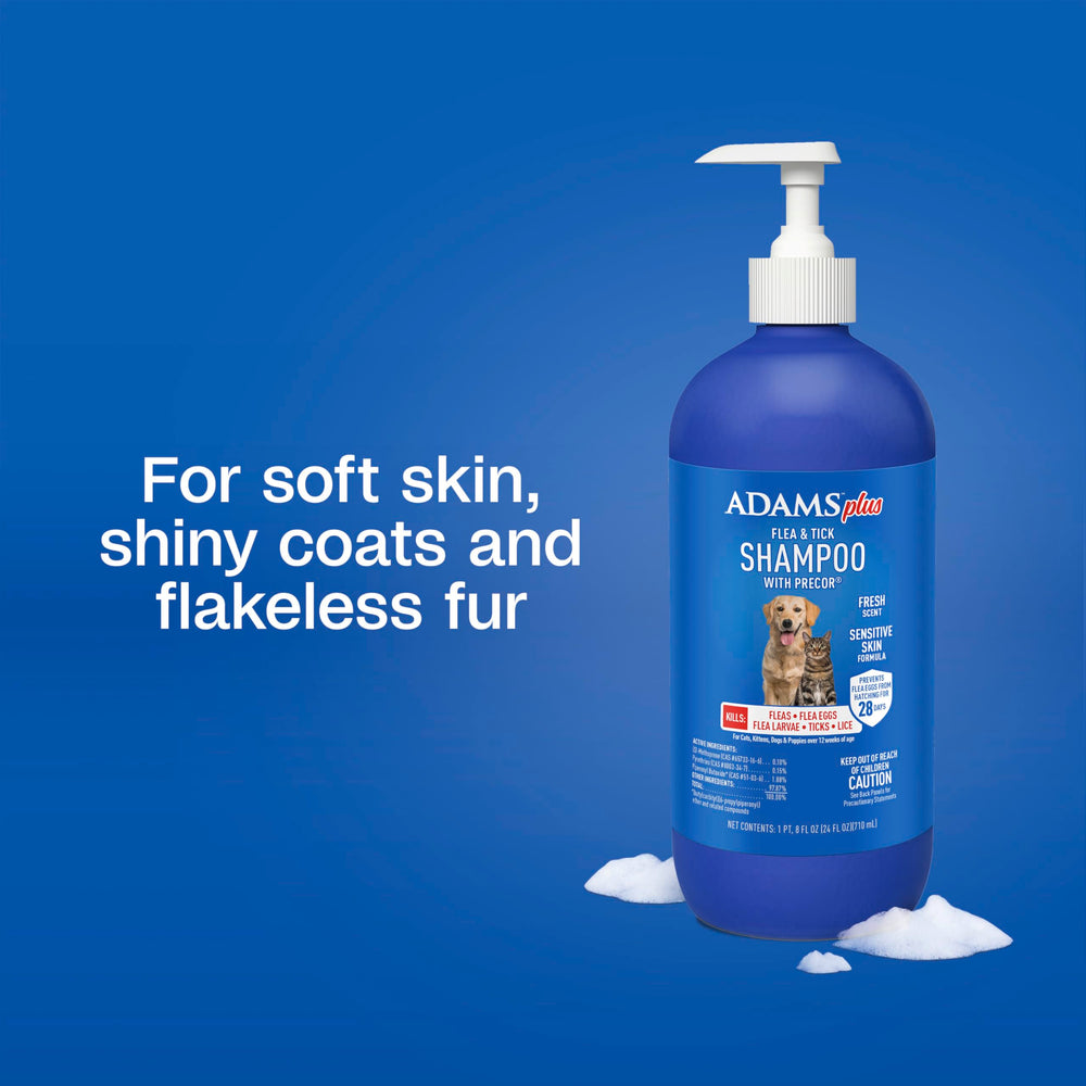 Light fragrance of ADAMS Plus leaves pets smelling fresh after bath.