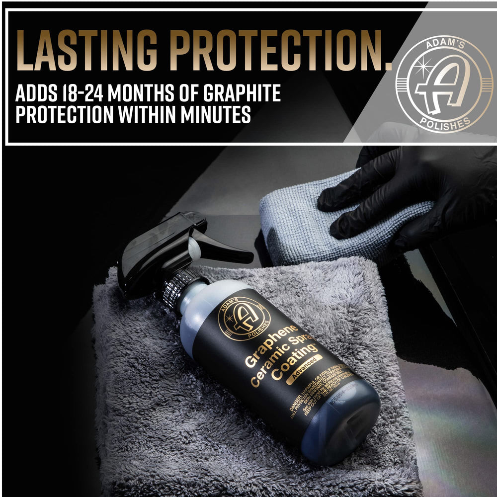 Adam's Polishes Ceramic Spray Coating on headlights and chrome trim for protection.