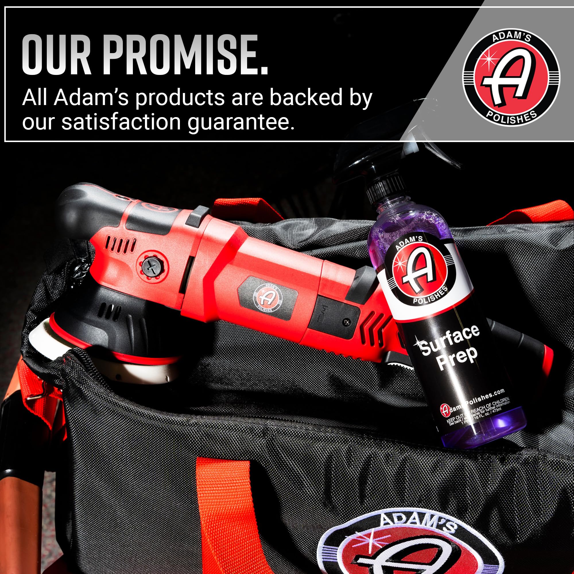 Adam's Polishes Surface Prep in hand, ergonomic spray bottle for easy use.