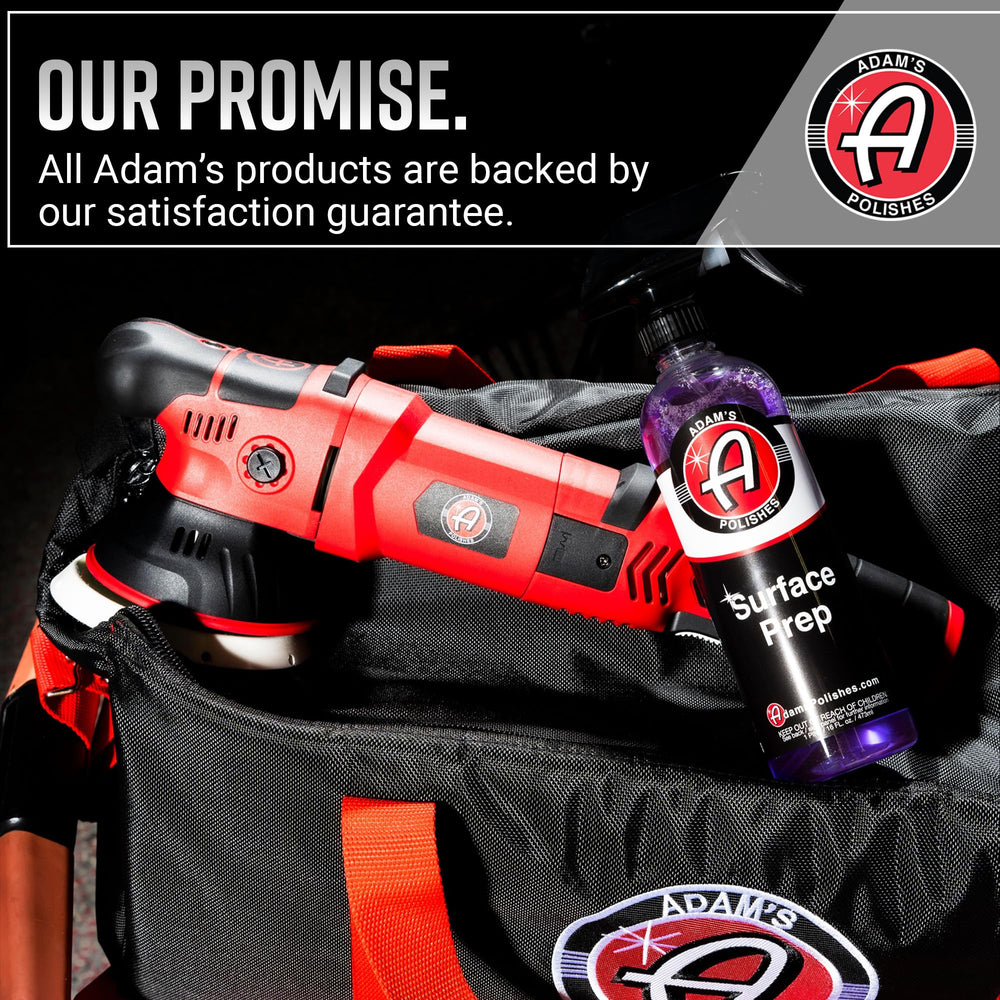 Adam's Polishes Surface Prep in hand, ergonomic spray bottle for easy use.