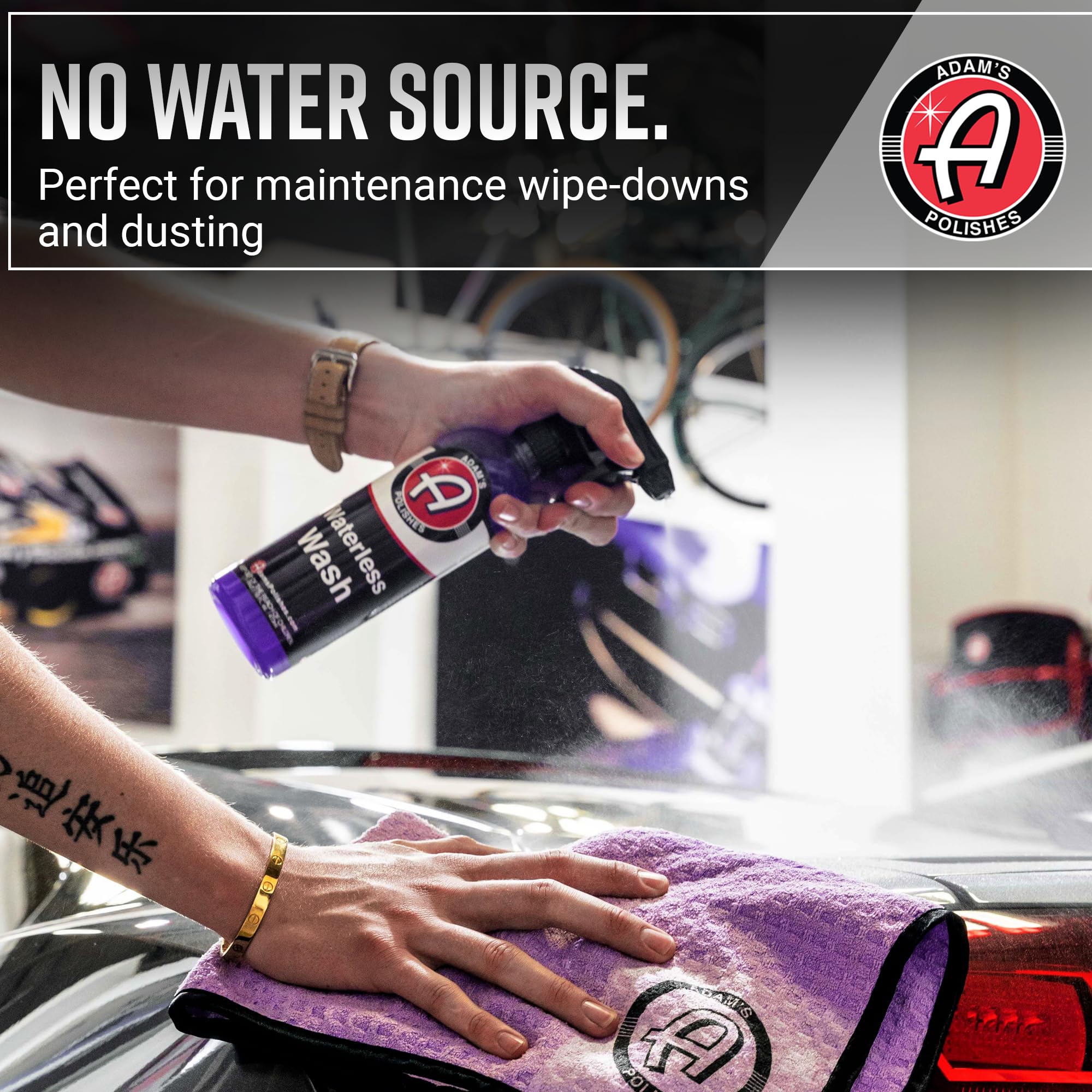Adam's Polishes Waterless Wash ultra slick formula supports safer paint care