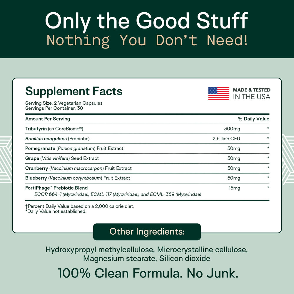 Adapt Naturals Biome Protect label detail highlighting the 4-in-1 blend