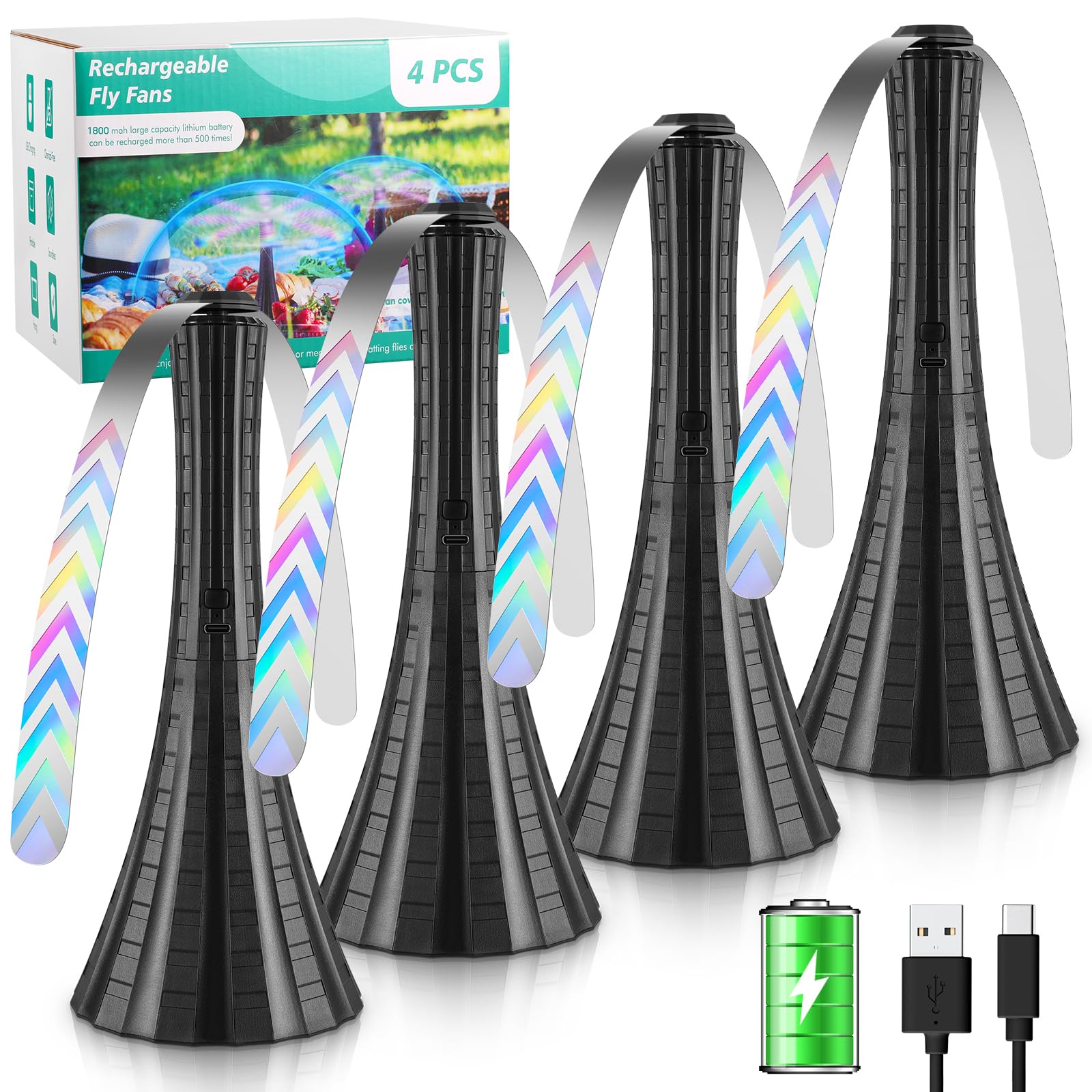 Adawook fly fan for tables, rechargeable and keeps meals bug-free outdoors.