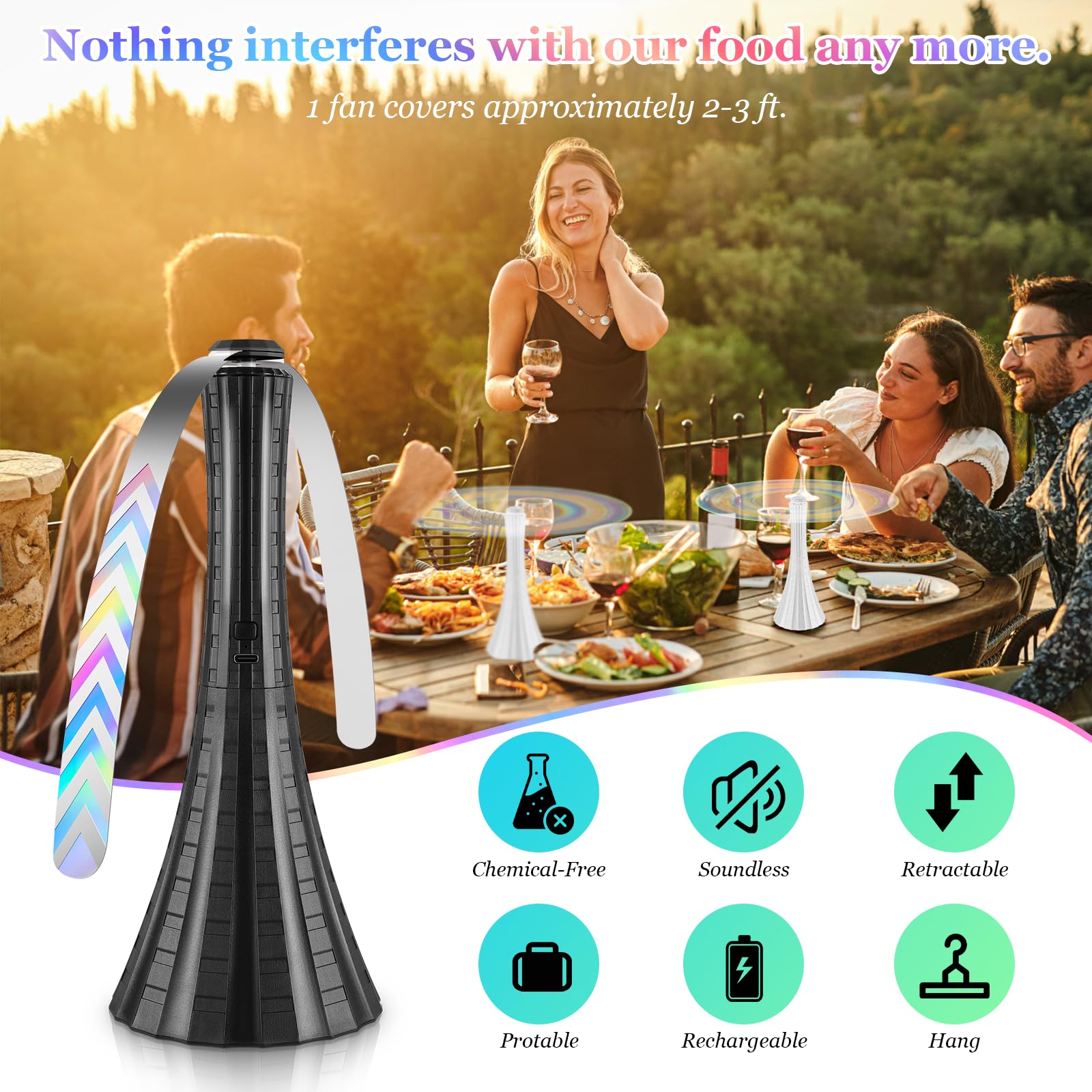 Adawook two-part table fan design saves space for easy storage.