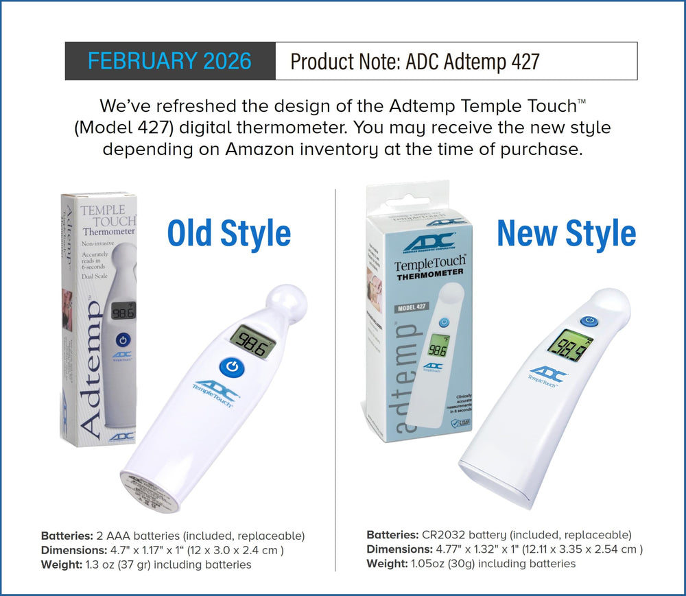 ADC Adtemp 427 shows large LCD readout for easy reading.