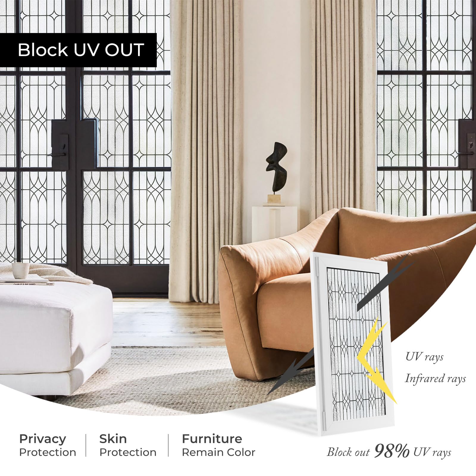 ADD.HERES light-diffusion softens daytime glare while preserving exterior visibility.