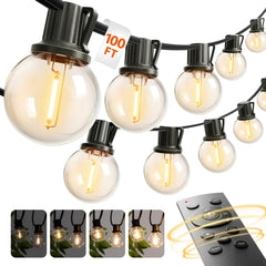 Addlon 100ft outdoor string lights remote for easy ambiance adjustment