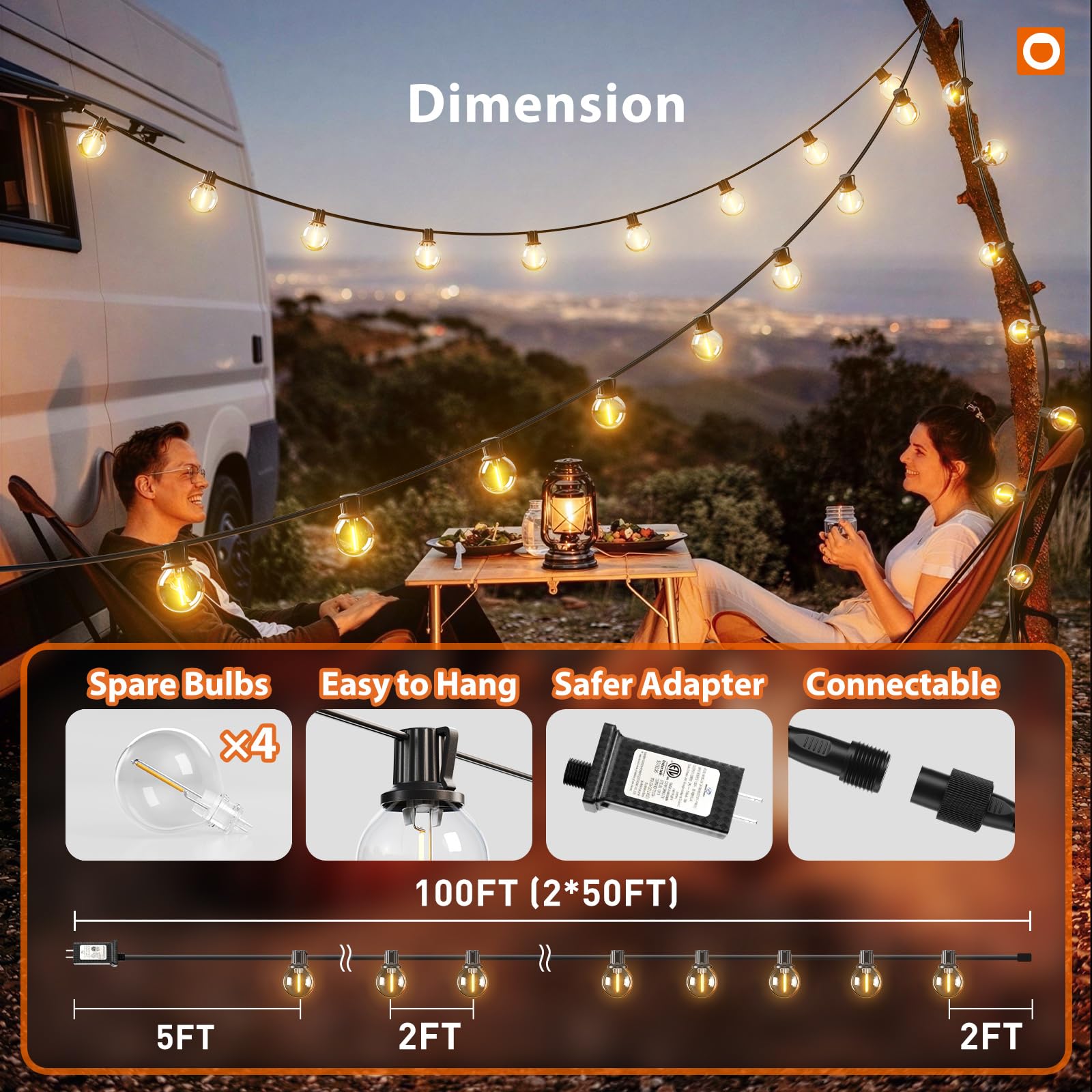 Addlon connectable up to 200ft for flexible patio or yard coverage