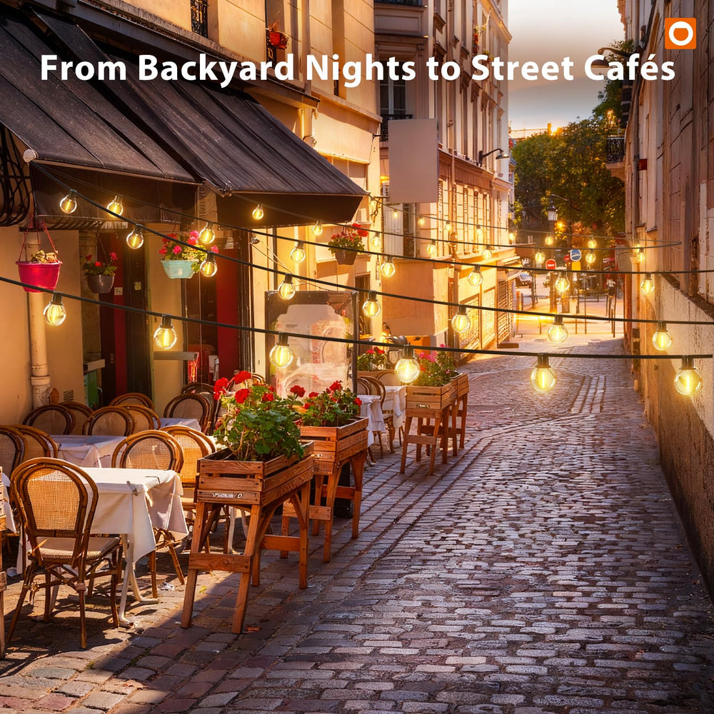 Addlon cafe-worthy string lights brighten outdoor dining spaces
