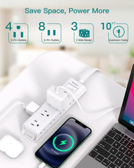 Addtam 3-sided outlet design allowing space for large adapters