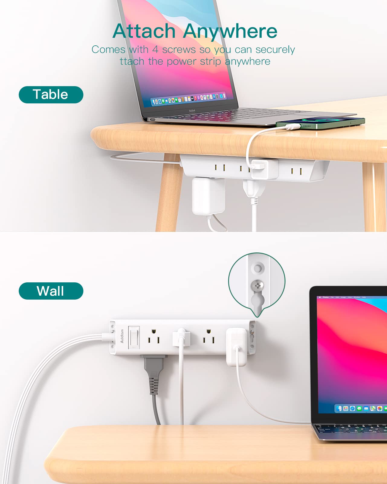 Addtam 5ft copper extension cord supports steady power delivery and flexibility