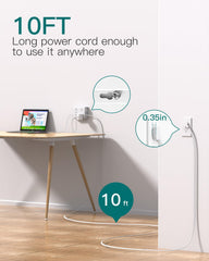 Addtam 8-outlet 2 USB-C power strip supports secure desk setup with mounting screws.