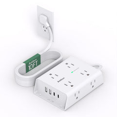 Addtam flat plug extension 10ft displays space-saving profile for tight spaces.