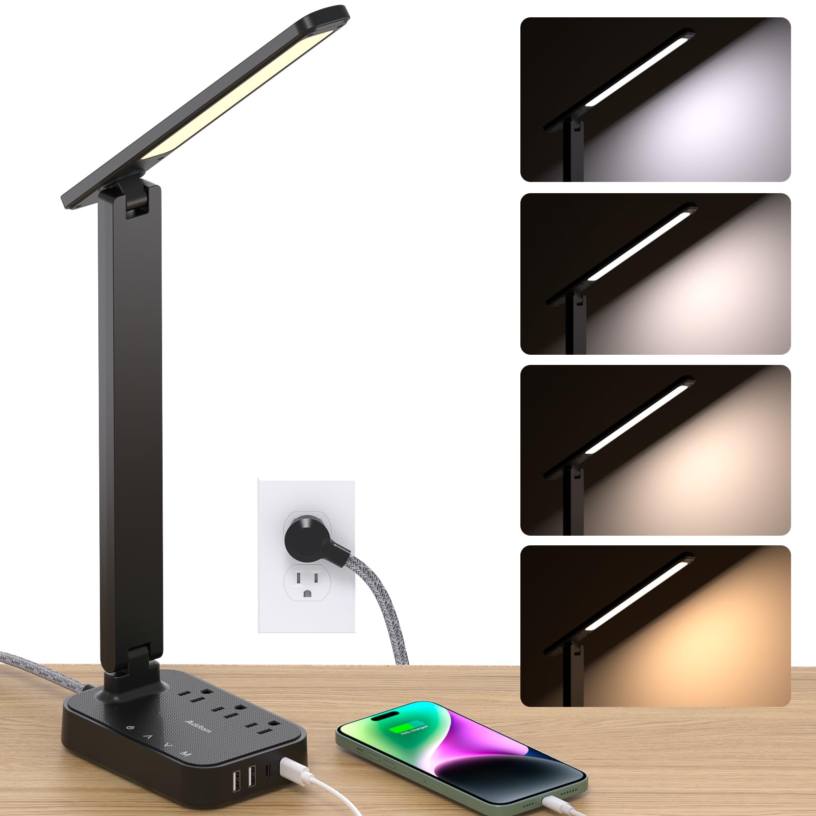 Addtam LED Desk Lamp shown on a tidy desk for focused study lighting