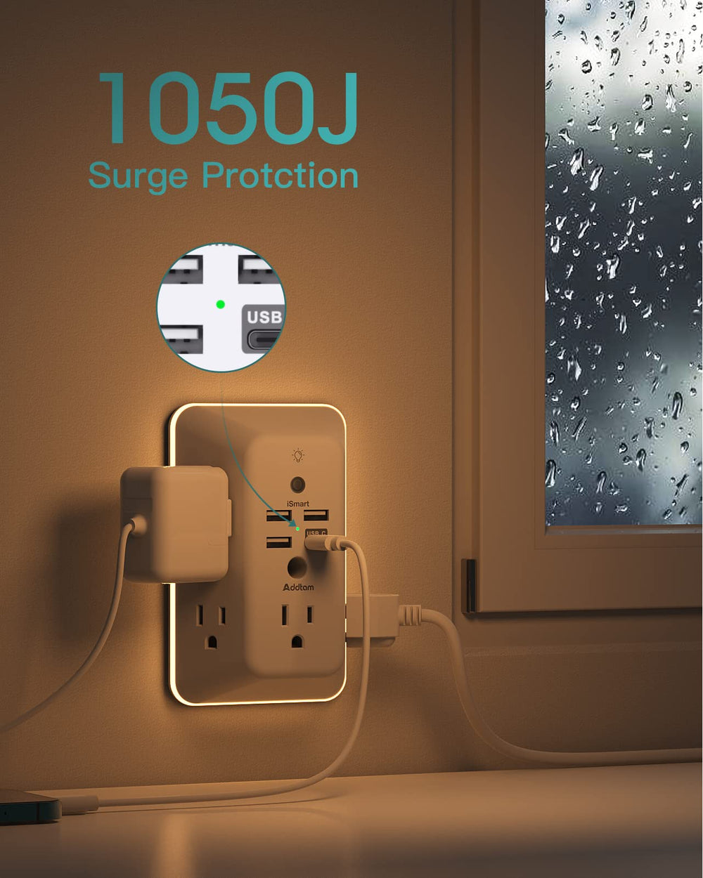 Addtam stable back prong and mounting design ensures secure wall installation.