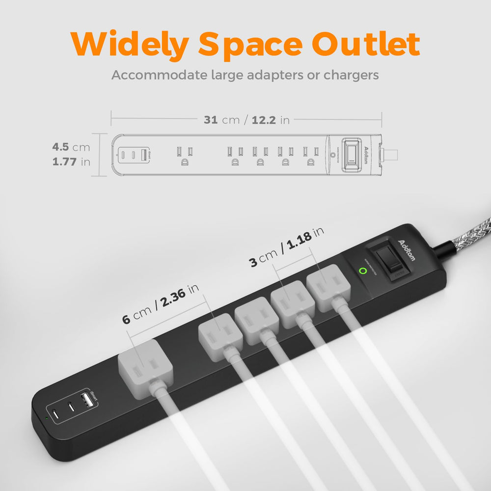 Addtam surge protection indicator confirming devices are shielded from surges.