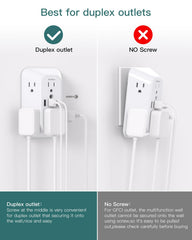 Wide 2.2-inch outlet spacing supports larger adapters