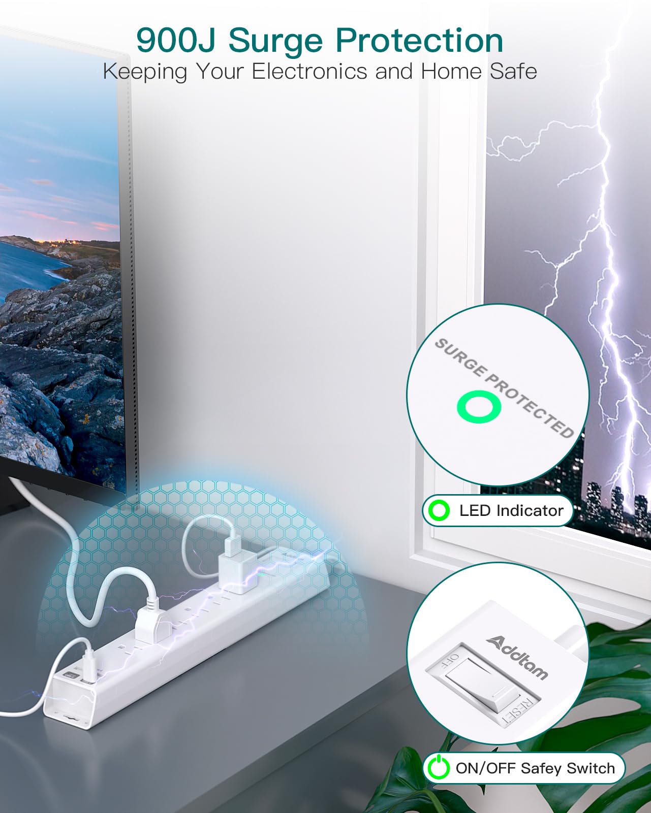 Addtam usb-c-fast-charging ports power devices quickly.