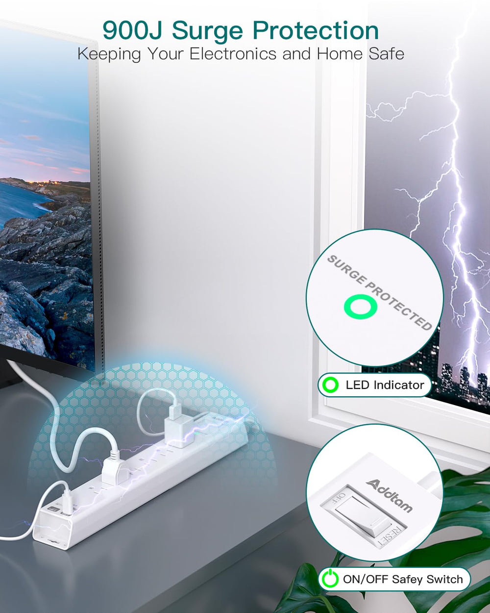 Addtam usb-c-fast-charging ports power devices quickly.