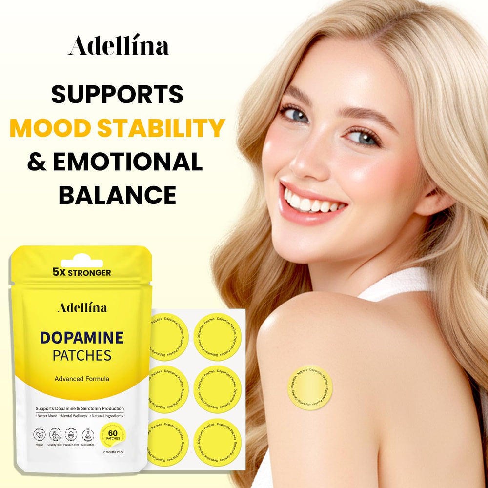 Adellina Dopamine Patches applied area demonstrates patch placement on skin