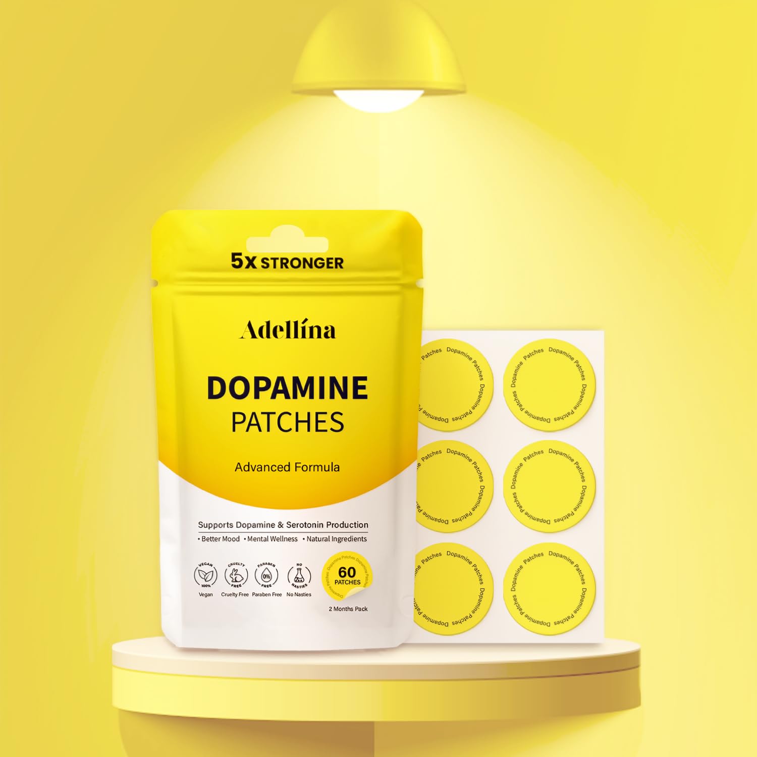 Adellina Dopamine Patches in use on skin