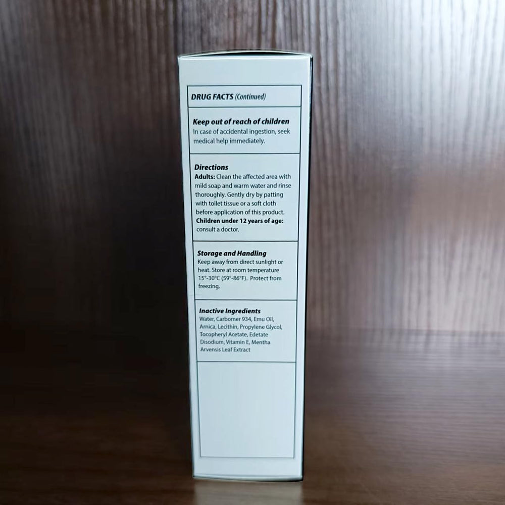 Adellina Numbing Cream with Arnica and Emu Oil for skin conditioning.