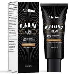 Adellina Numbing Cream bottle showing cooling comfort.