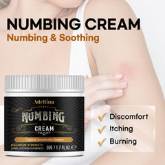 Adellina Numbing Cream packaging highlights simple, clean design.