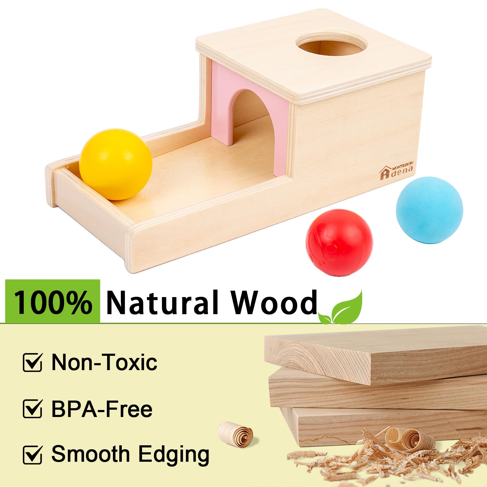 Adena Montessori blue EVA soft ball closeup for safe tactile exploration