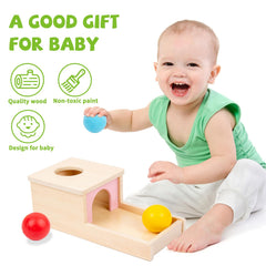 Adena Montessori box with tray and three balls for hand eye coordination