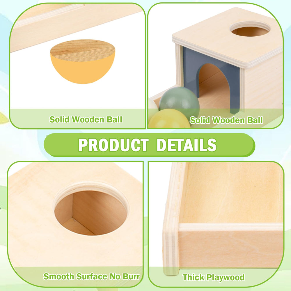 Adena Montessori durable wooden box with smooth edges for safe exploration.