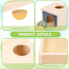 Adena Montessori durable wooden box with smooth edges for safe exploration.
