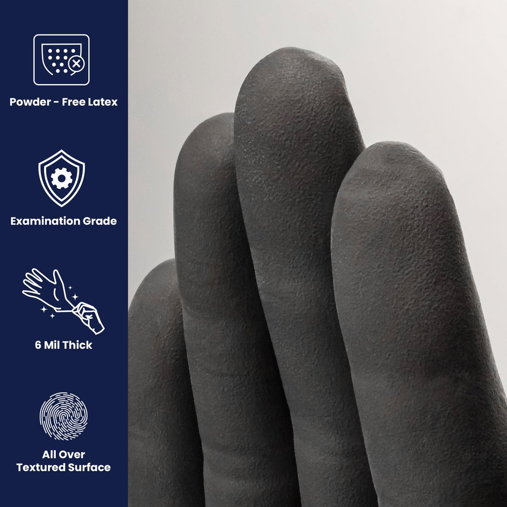 Adenna Phantom 6mil gloves with textured surface enhance grip in wet and dry tasks.