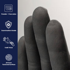 Adenna Phantom 6mil gloves with textured surface enhance grip in wet and dry tasks.